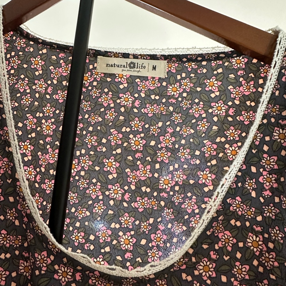 NATURAL LIFE Black Maxi Dress with Pink Floral Print - Picture 2 of 9